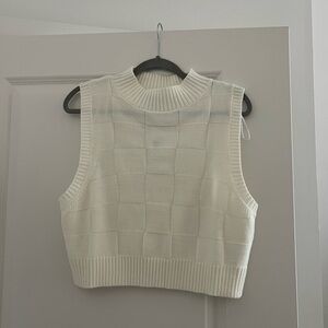 Forever 21 Vanilla Knit Sweater Vest
